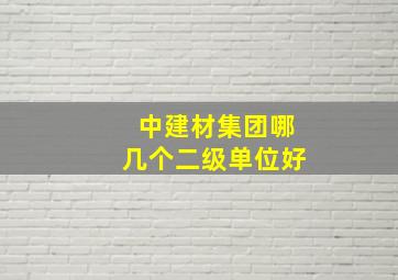 中建材集团哪几个二级单位好