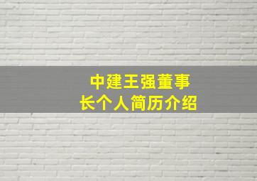 中建王强董事长个人简历介绍