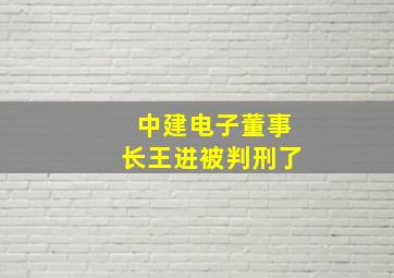 中建电子董事长王进被判刑了