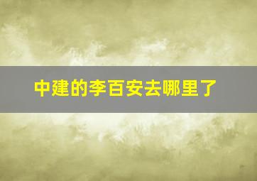 中建的李百安去哪里了