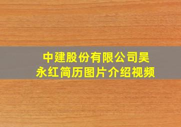 中建股份有限公司吴永红简历图片介绍视频