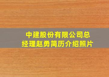 中建股份有限公司总经理赵勇简历介绍照片