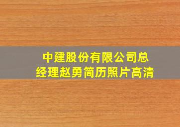 中建股份有限公司总经理赵勇简历照片高清