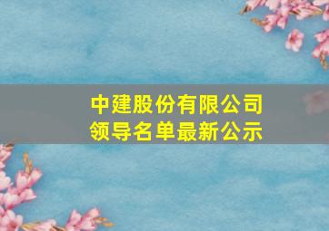 中建股份有限公司领导名单最新公示