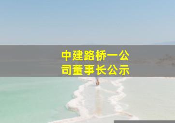 中建路桥一公司董事长公示