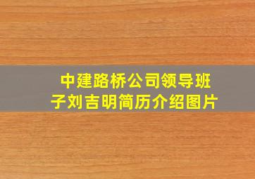 中建路桥公司领导班子刘吉明简历介绍图片