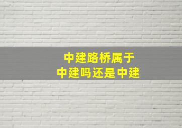 中建路桥属于中建吗还是中建