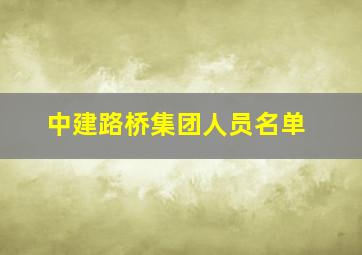 中建路桥集团人员名单