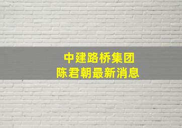 中建路桥集团陈君朝最新消息