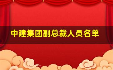 中建集团副总裁人员名单