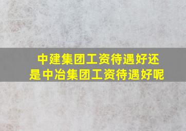 中建集团工资待遇好还是中冶集团工资待遇好呢