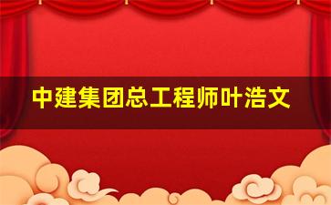 中建集团总工程师叶浩文