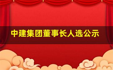 中建集团董事长人选公示