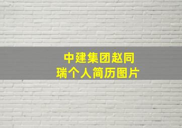 中建集团赵同瑞个人简历图片