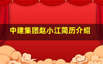 中建集团赵小江简历介绍