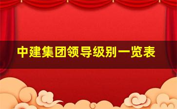 中建集团领导级别一览表