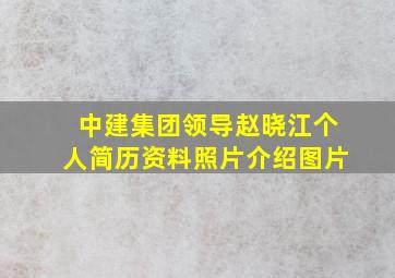 中建集团领导赵晓江个人简历资料照片介绍图片