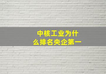 中核工业为什么排名央企第一