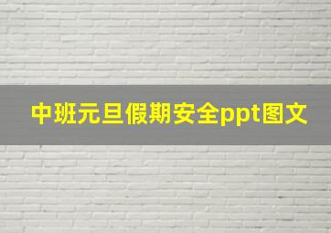 中班元旦假期安全ppt图文