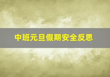 中班元旦假期安全反思