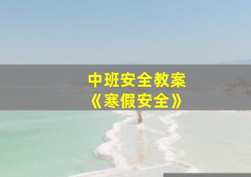 中班安全教案《寒假安全》