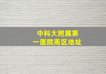 中科大附属第一医院南区地址