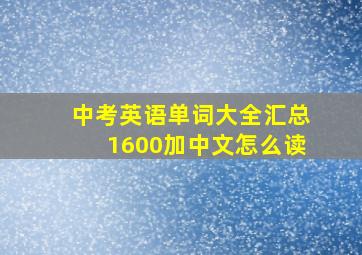 中考英语单词大全汇总1600加中文怎么读