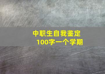 中职生自我鉴定100字一个学期