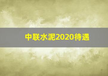 中联水泥2020待遇