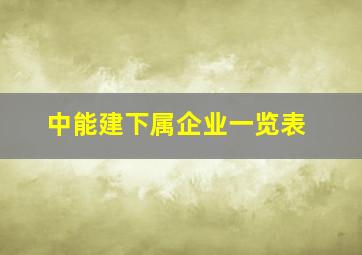 中能建下属企业一览表