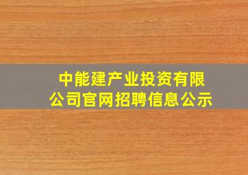 中能建产业投资有限公司官网招聘信息公示