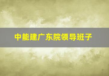 中能建广东院领导班子