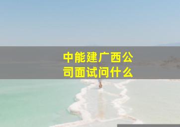 中能建广西公司面试问什么