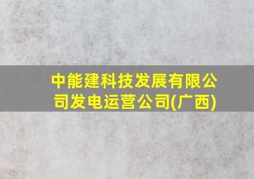 中能建科技发展有限公司发电运营公司(广西)