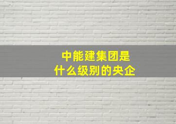 中能建集团是什么级别的央企