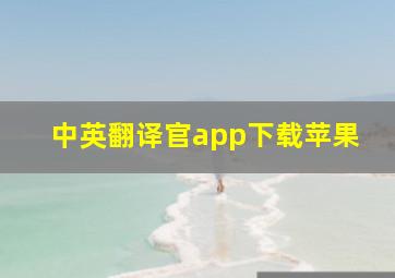 中英翻译官app下载苹果