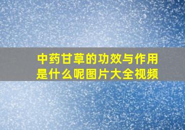 中药甘草的功效与作用是什么呢图片大全视频