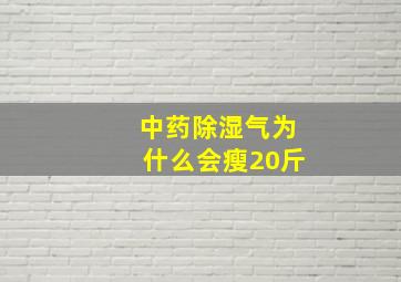 中药除湿气为什么会瘦20斤