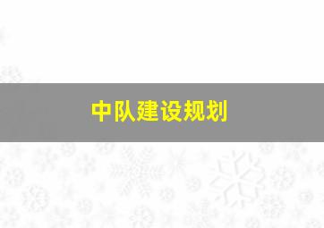 中队建设规划