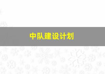 中队建设计划