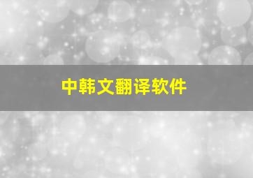 中韩文翻译软件