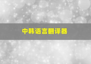 中韩语言翻译器