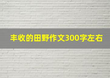 丰收的田野作文300字左右