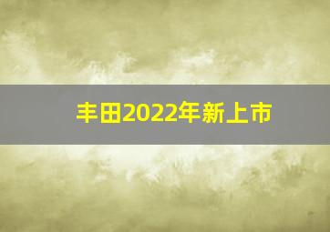 丰田2022年新上市