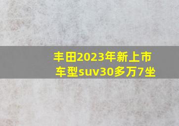 丰田2023年新上市车型suv30多万7坐