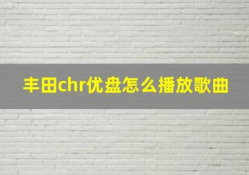 丰田chr优盘怎么播放歌曲