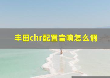 丰田chr配置音响怎么调