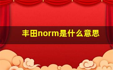 丰田norm是什么意思