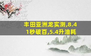 丰田亚洲龙实测,8.41秒破百,5.4升油耗