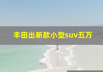 丰田出新款小型suv五万